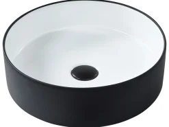 Lavabo da appoggio TEBAR ⌀ 40 cm Ceramica Nero/Bianco