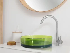 Lavabo da appoggio TOLOSA ⌀ 36 cm Superficie solida Verde