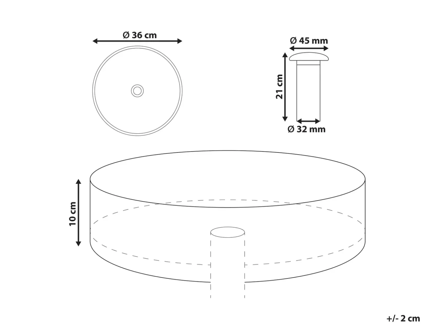Lavabo da appoggio TOLOSA ⌀ 36 cm Superficie solida Rosso chiaro