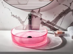 Lavabo da appoggio TOLOSA ⌀ 36 cm Superficie solida Rosa