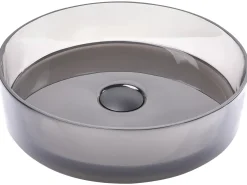 Lavabo da appoggio TOLOSA ⌀ 36 cm Superficie solida Nero