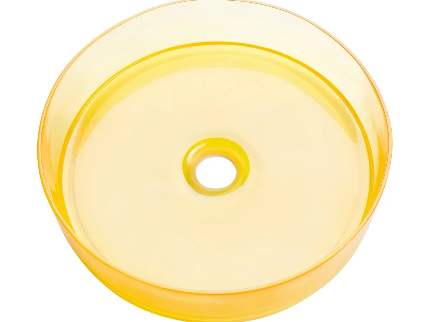 Lavabo da appoggio TOLOSA ⌀ 36 cm Superficie solida Giallo