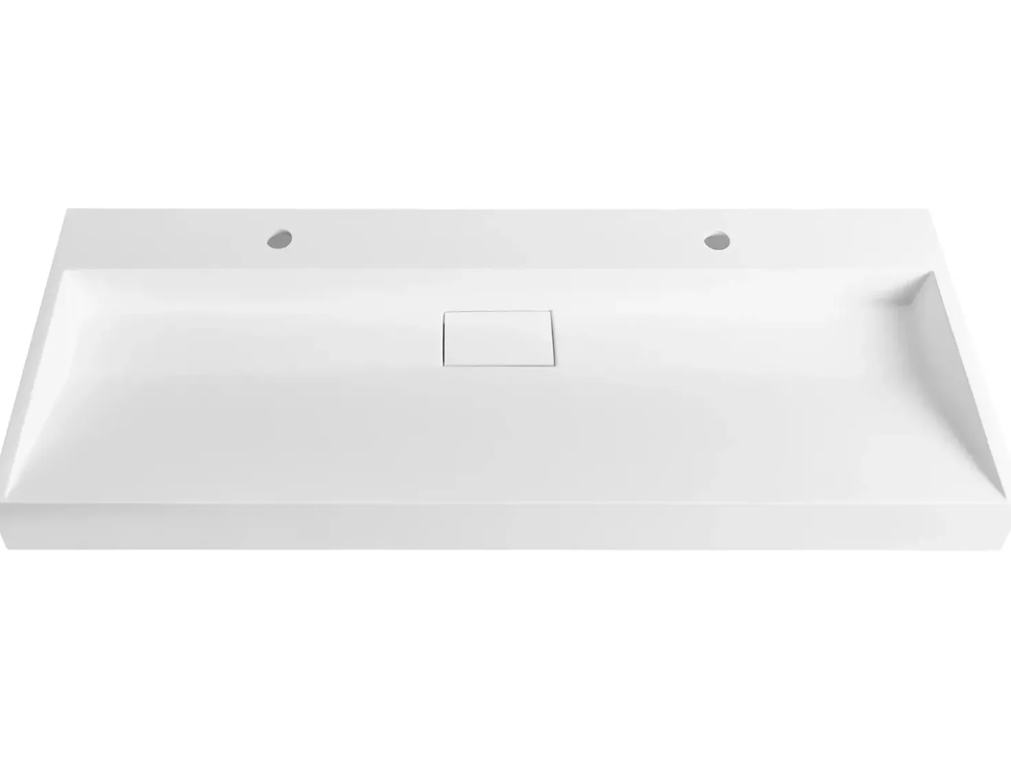Lavabo doppio sospeso QUENKO 120 x 46 cm Composito minerale Bianco