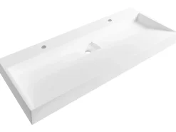 Lavabo doppio sospeso QUENKO 120 x 46 cm Composito minerale Bianco