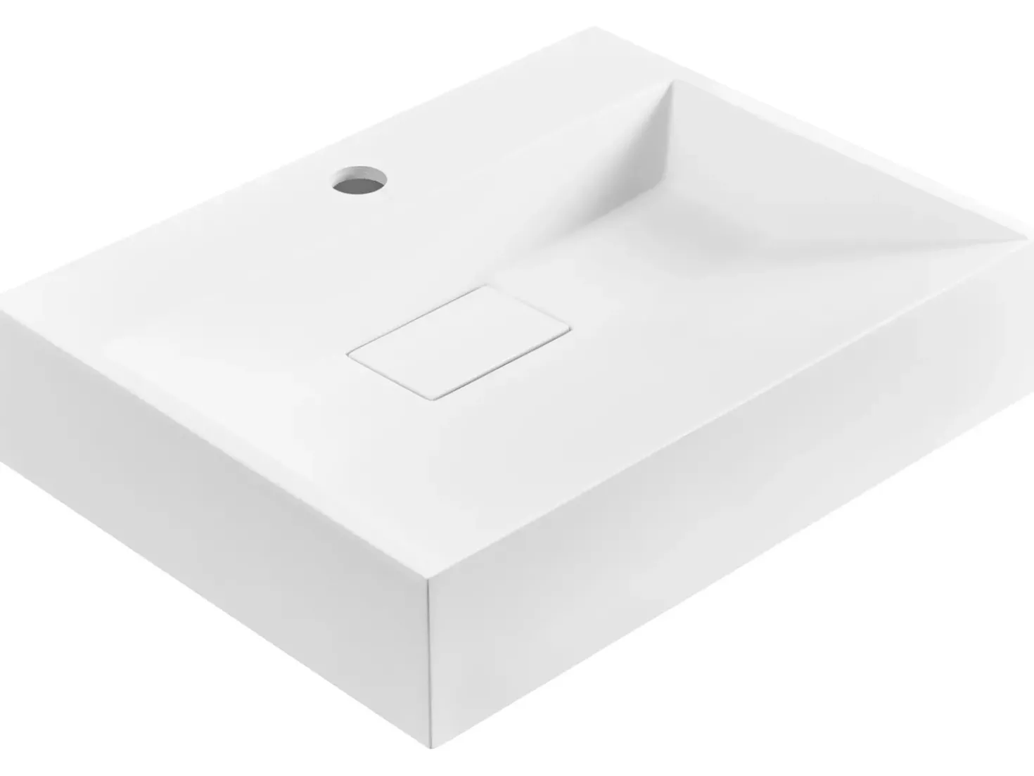 Lavabo sospeso QUENKO 50 x 38 cm Composito minerale Bianco