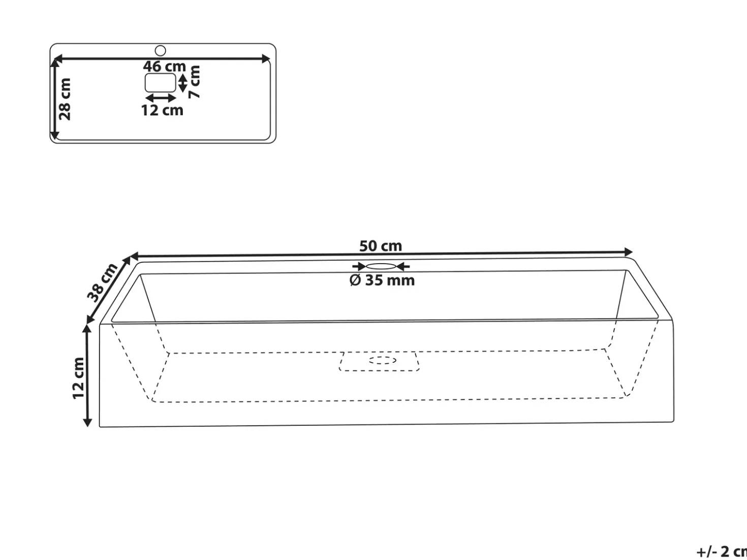 Lavabo sospeso QUENKO 50 x 38 cm Composito minerale Bianco