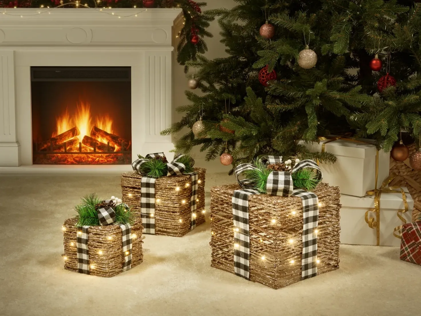 LED ARRESKOV Regali di Natale 20/25/30 cm Marrone