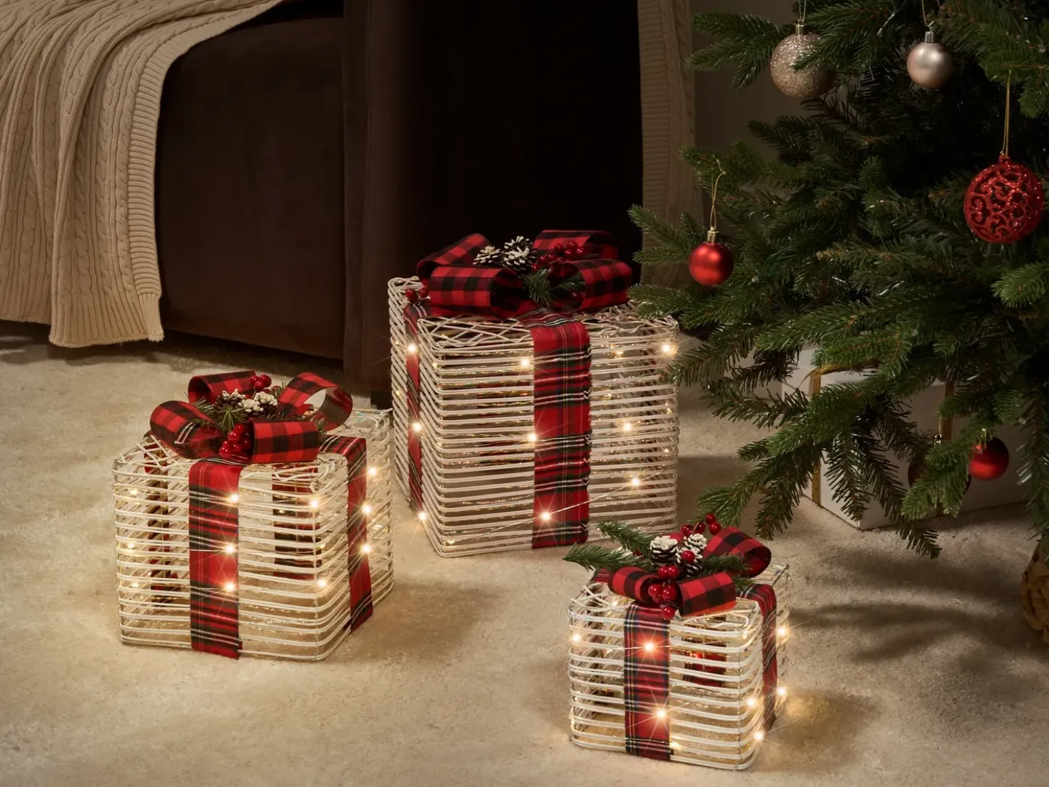 LED MANGEN Regali di Natale 20/25/35 cm Bianco sporco