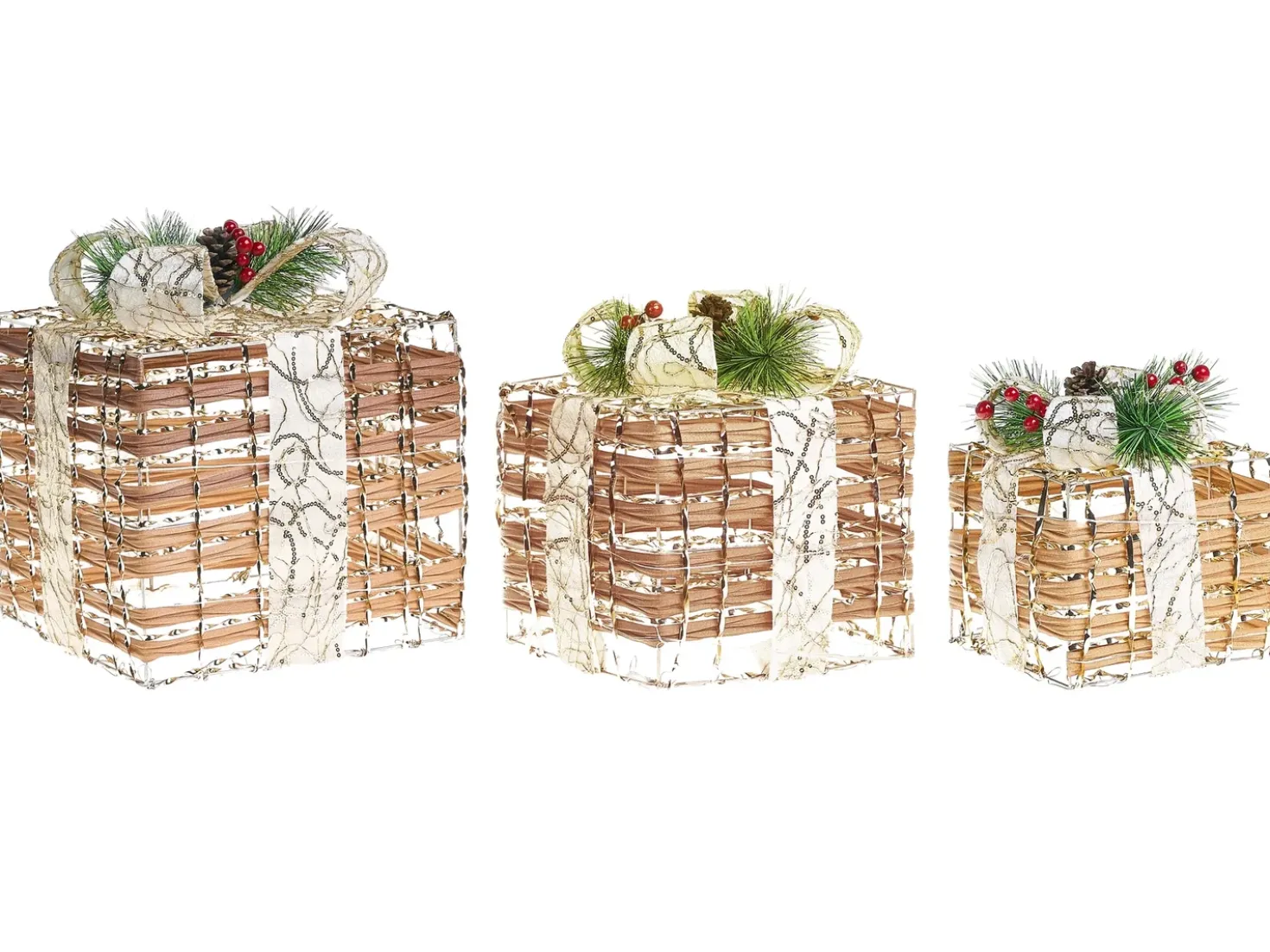LED TISSO Regali di Natale 20/25/30 cm Marrone