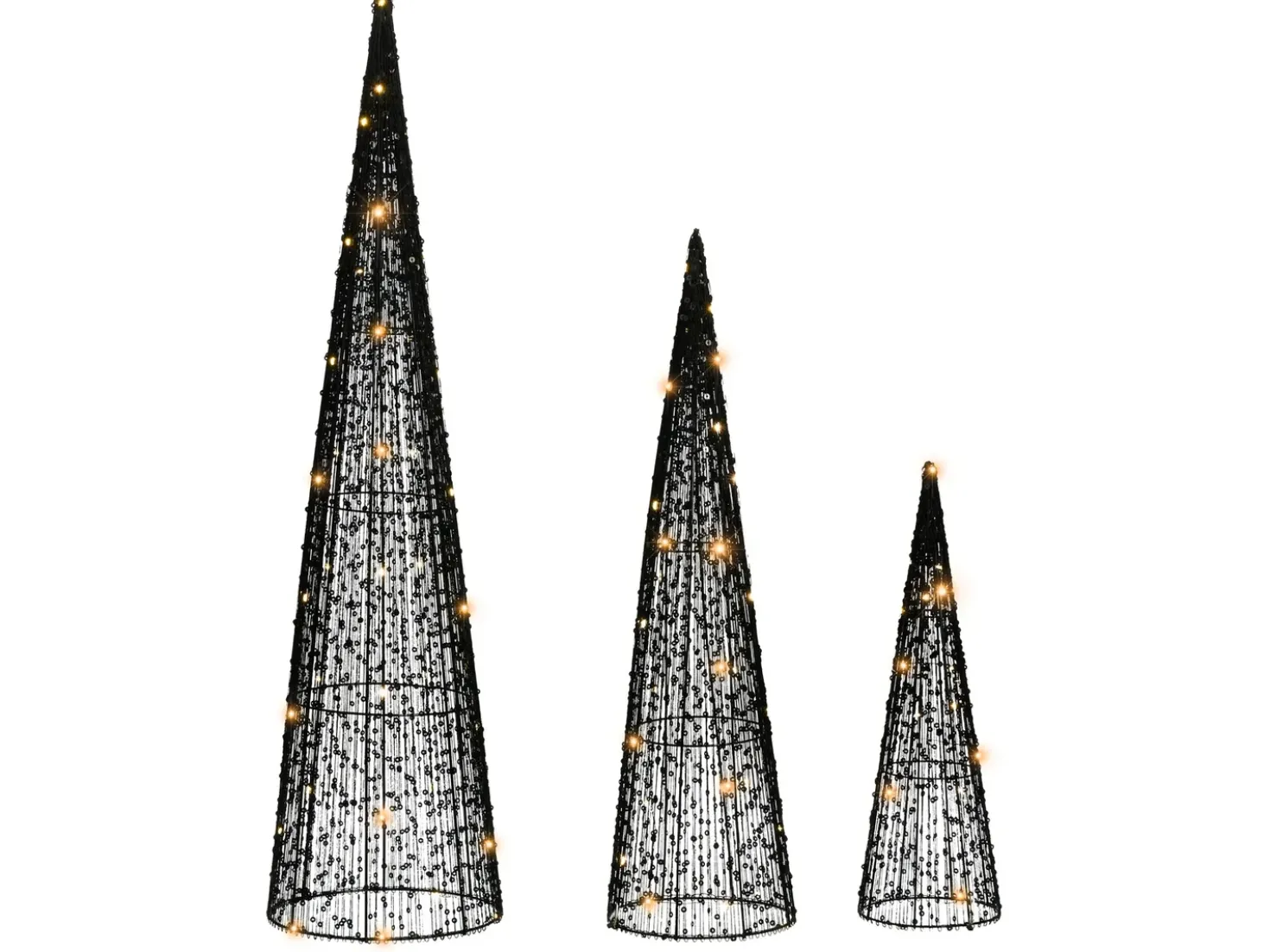 LED VEJLESO Albero di Natale 40/60/80 cm Nero