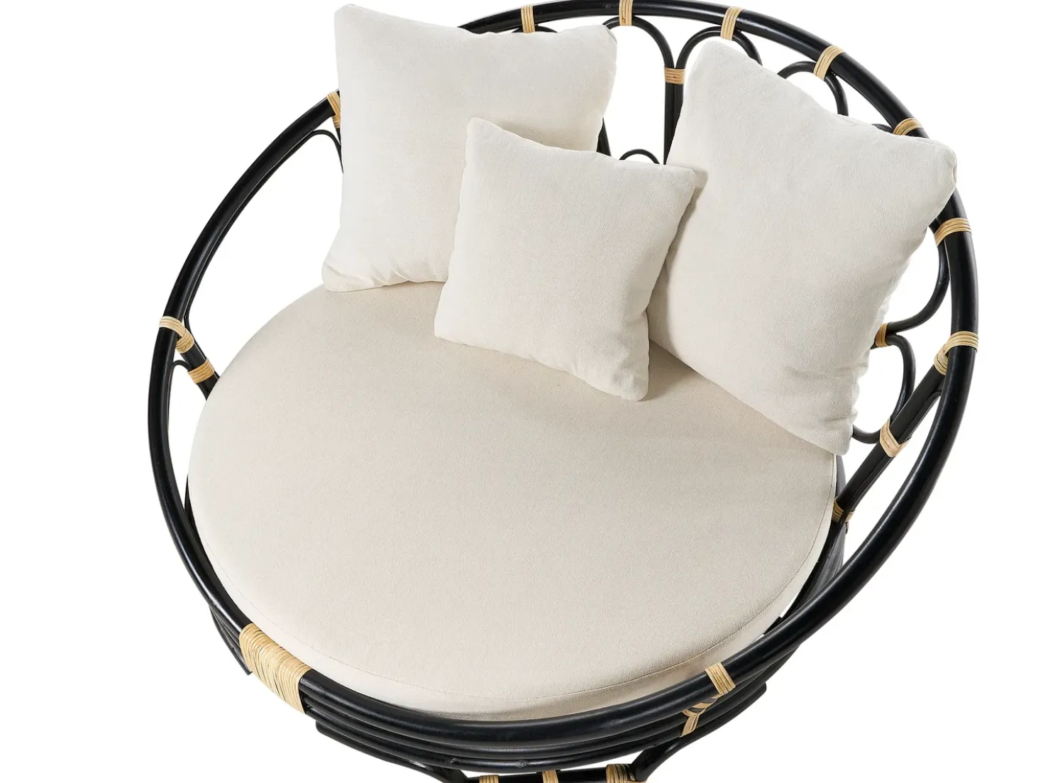 Lettino da giardino ROSSANO Rattan Nero