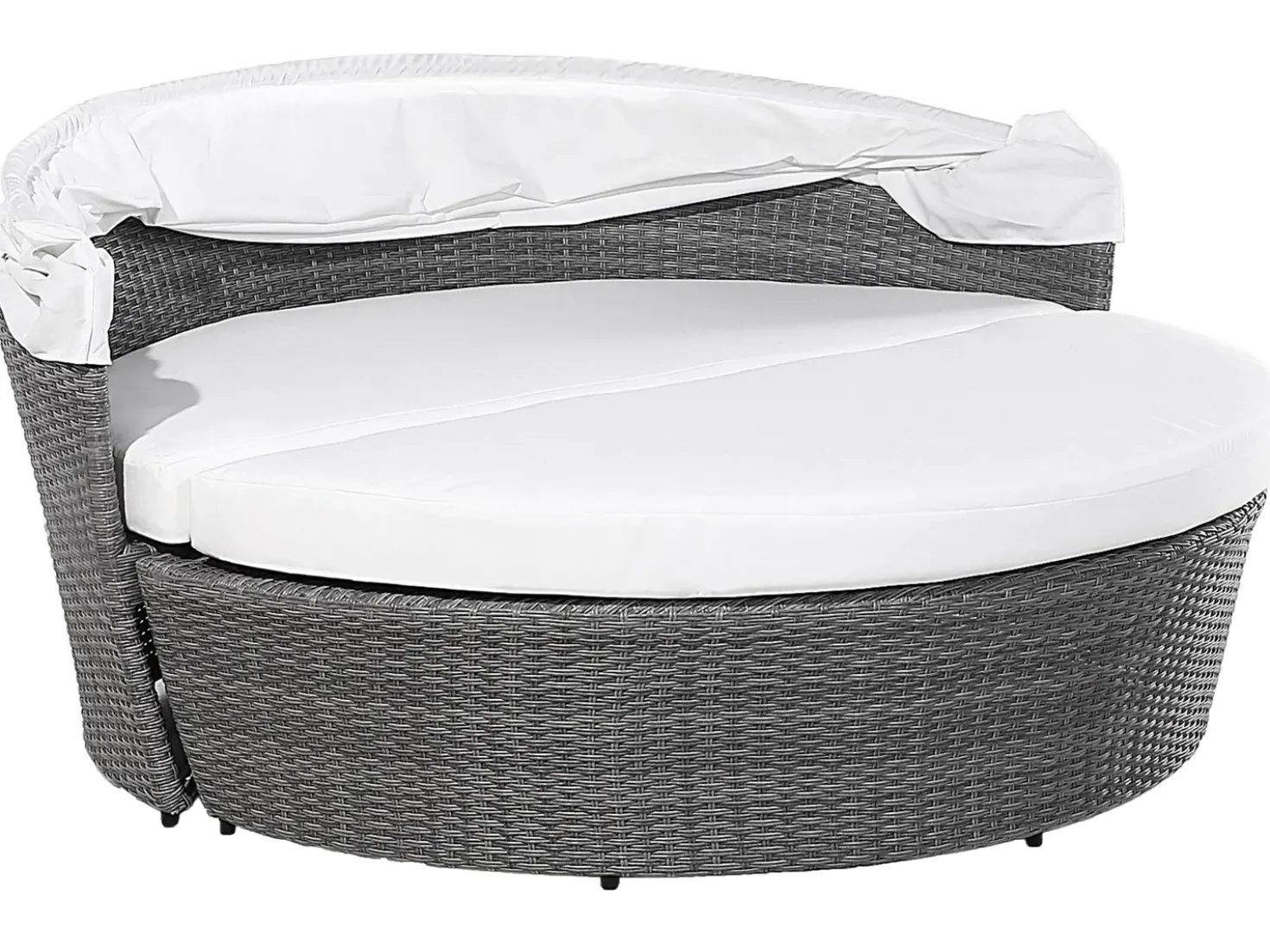 Lettino da giardino SYLT LUX Rattan sintetico (PE) Grigio