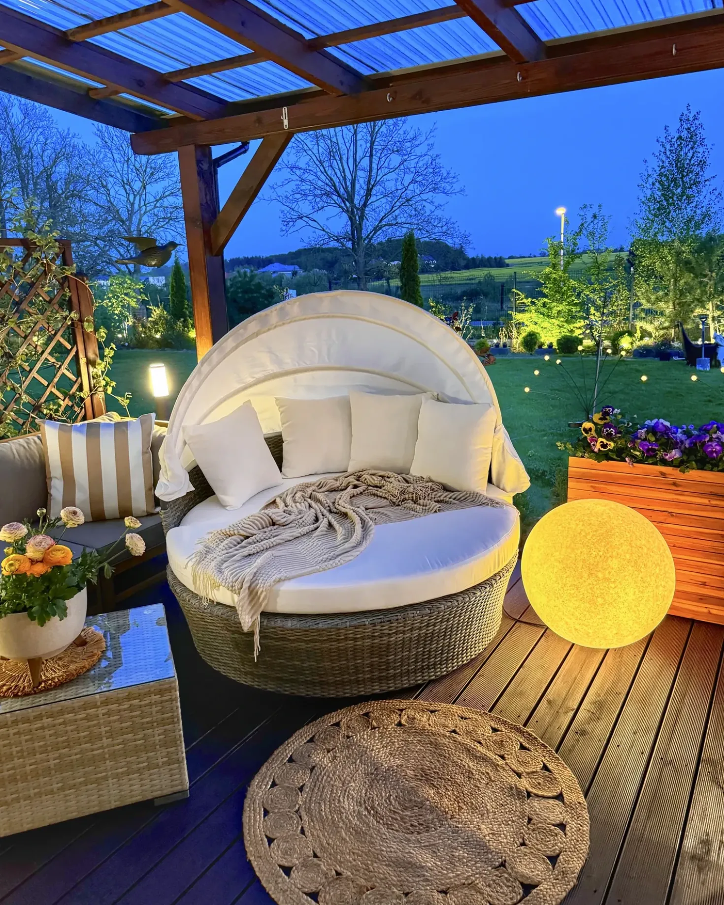 Lettino da giardino SYLT LUX Rattan sintetico (PE) Grigio