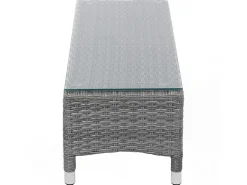 Lettino da giardino SYLT LUX Rattan sintetico (PE) Grigio