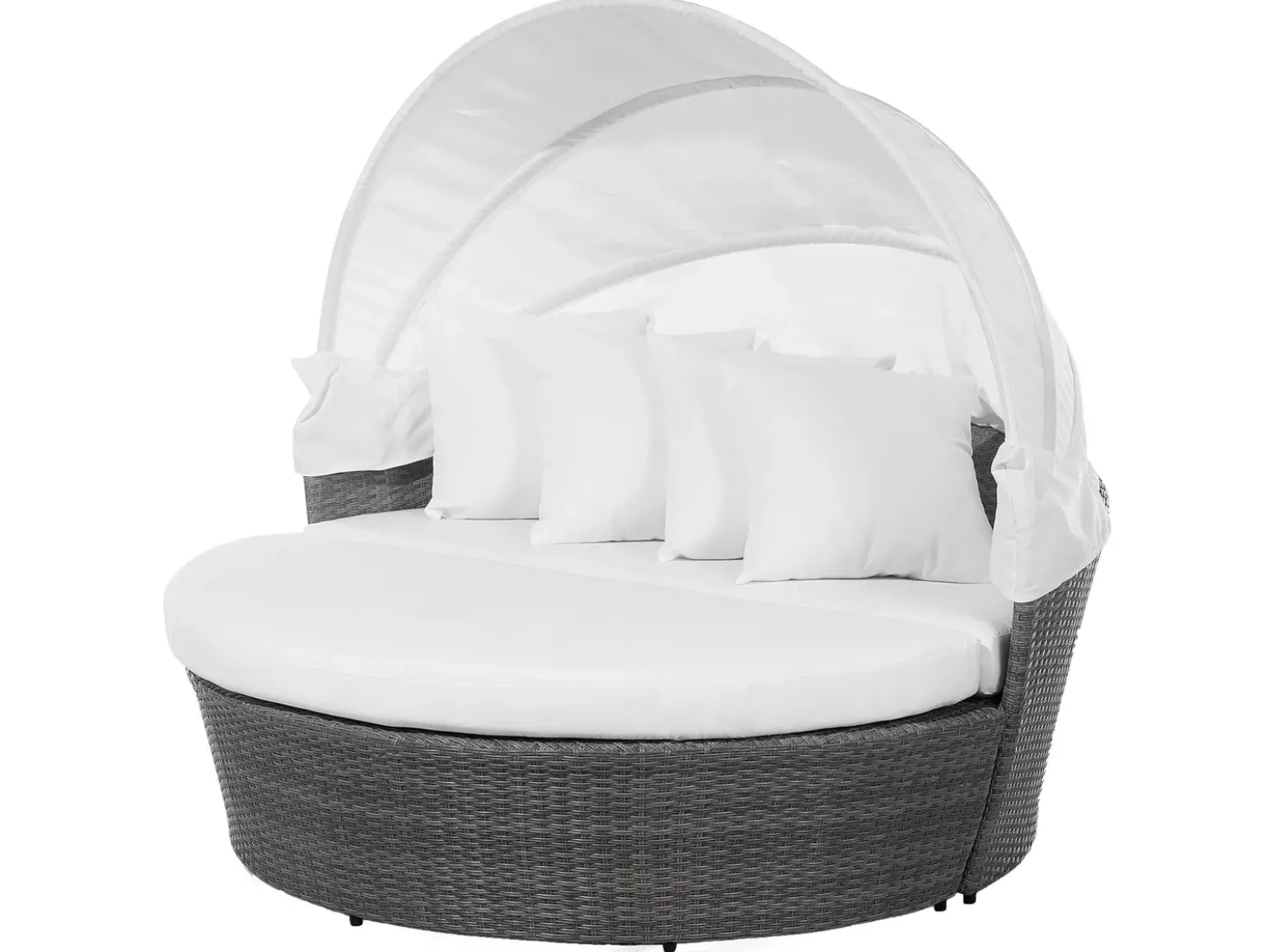 Lettino da giardino SYLT LUX Rattan sintetico (PE) Grigio