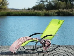 Lettino Prendisole a Dondolo CARANO Metallo Verde lime