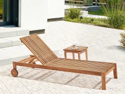 Lettino Prendisole BELLANO Legno d'acacia Marrone