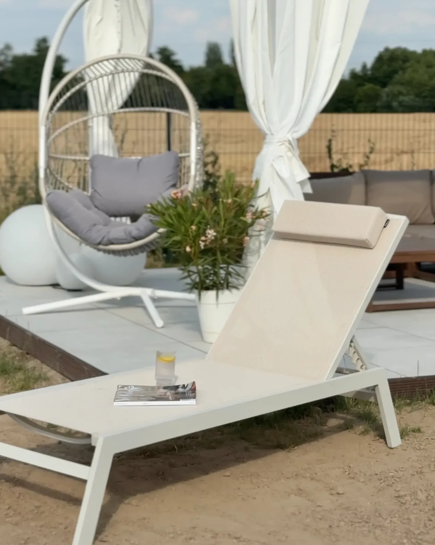 Lettino Prendisole CATANIA Metallo Beige