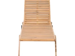 Lettino Prendisole CESANA Legno d'acacia Marrone chiaro