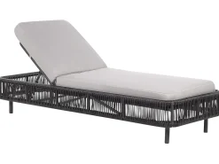Lettino Prendisole con Cuscino OSINI Rattan sintetico (PE) Grigio