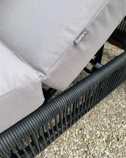 Lettino Prendisole con Cuscino OSINI Rattan sintetico (PE) Grigio