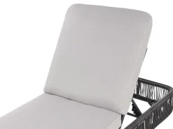 Lettino Prendisole con Cuscino OSINI Rattan sintetico (PE) Grigio