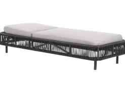 Lettino Prendisole con Cuscino OSINI Rattan sintetico (PE) Grigio