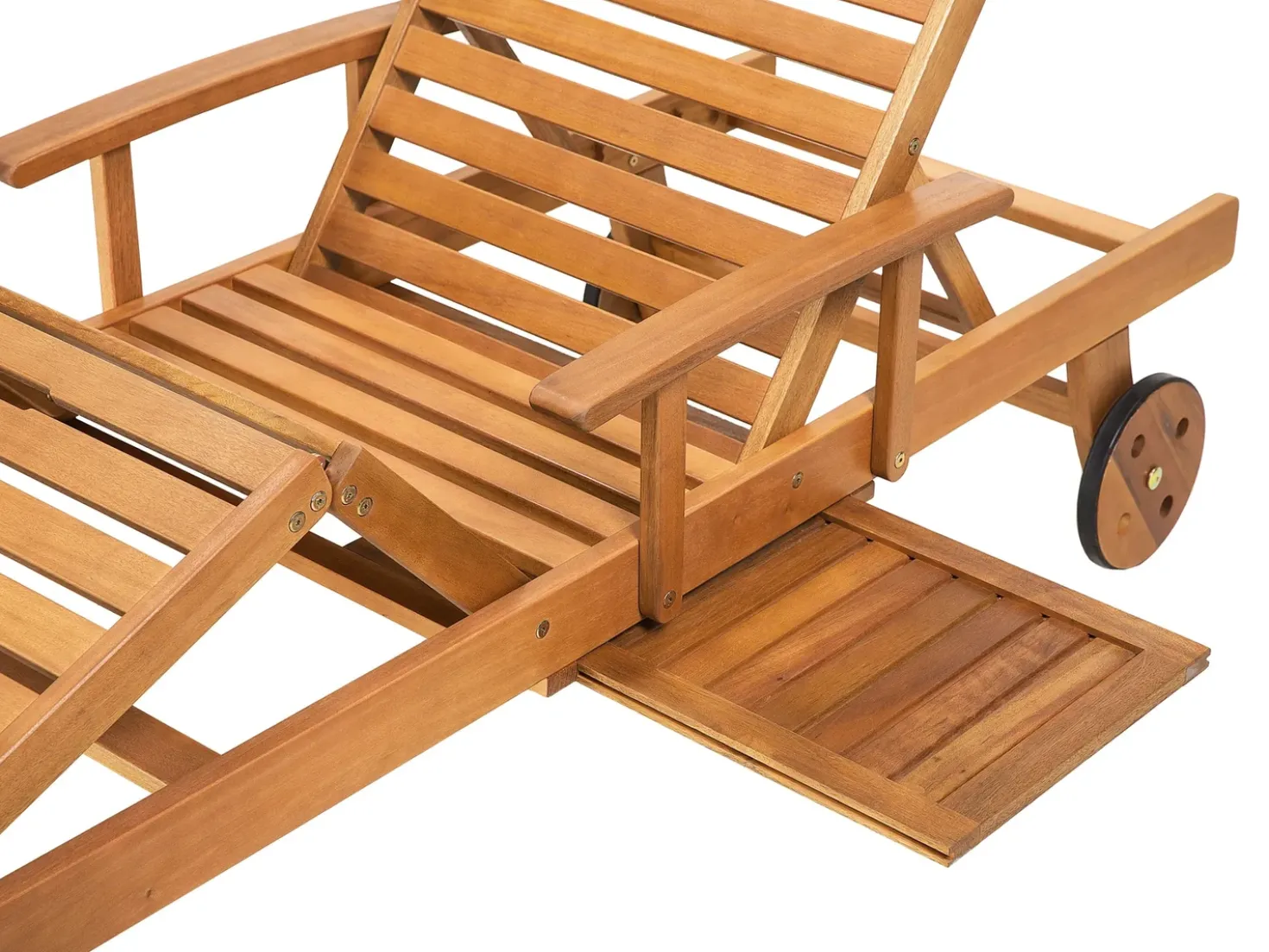 Lettino Prendisole con Cuscino JAVA PREMIUM Legno d'acacia Verde
