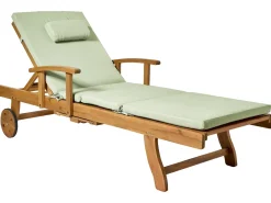 Lettino Prendisole con Cuscino JAVA PREMIUM Legno d'acacia Verde