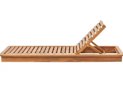 Lettino Prendisole con Cuscino GRANARI Legno d'acacia Marrone