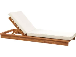 Lettino Prendisole con Cuscino GRANARI Legno d'acacia Marrone