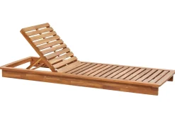 Lettino Prendisole con Cuscino GRANARI Legno d'acacia Marrone