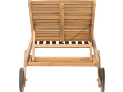 Lettino Prendisole con Cuscino CESANA PREMIUM Legno d'acacia Blu