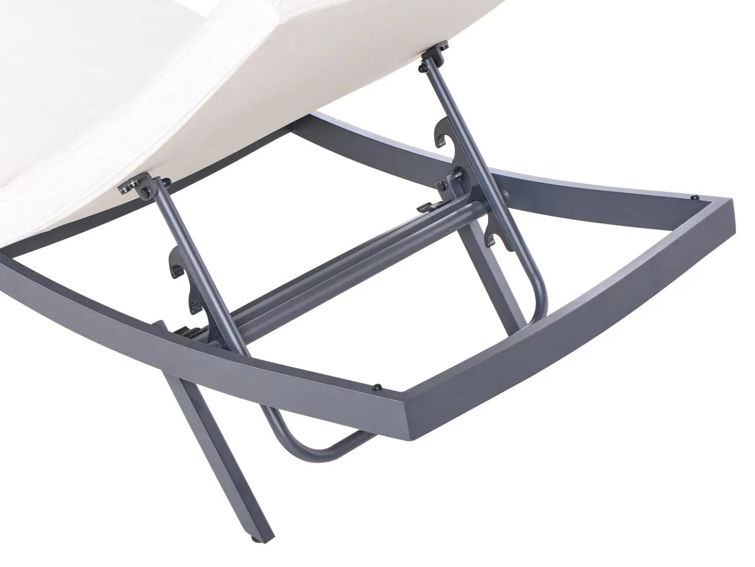 Lettino Prendisole con Cuscino AMELIA Metallo Beige chiaro