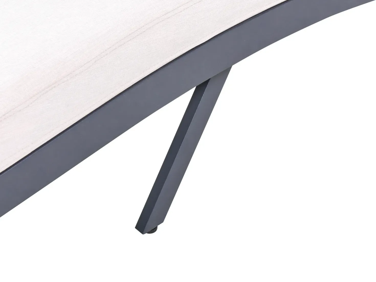 Lettino Prendisole con Cuscino AMELIA Metallo Beige chiaro
