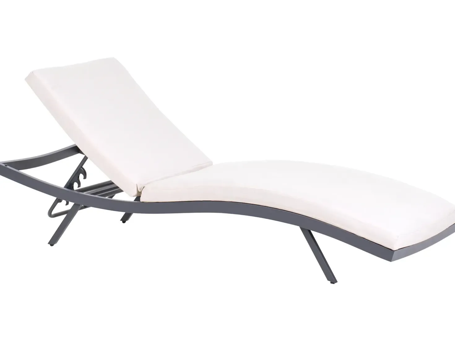 Lettino Prendisole con Cuscino AMELIA Metallo Beige chiaro
