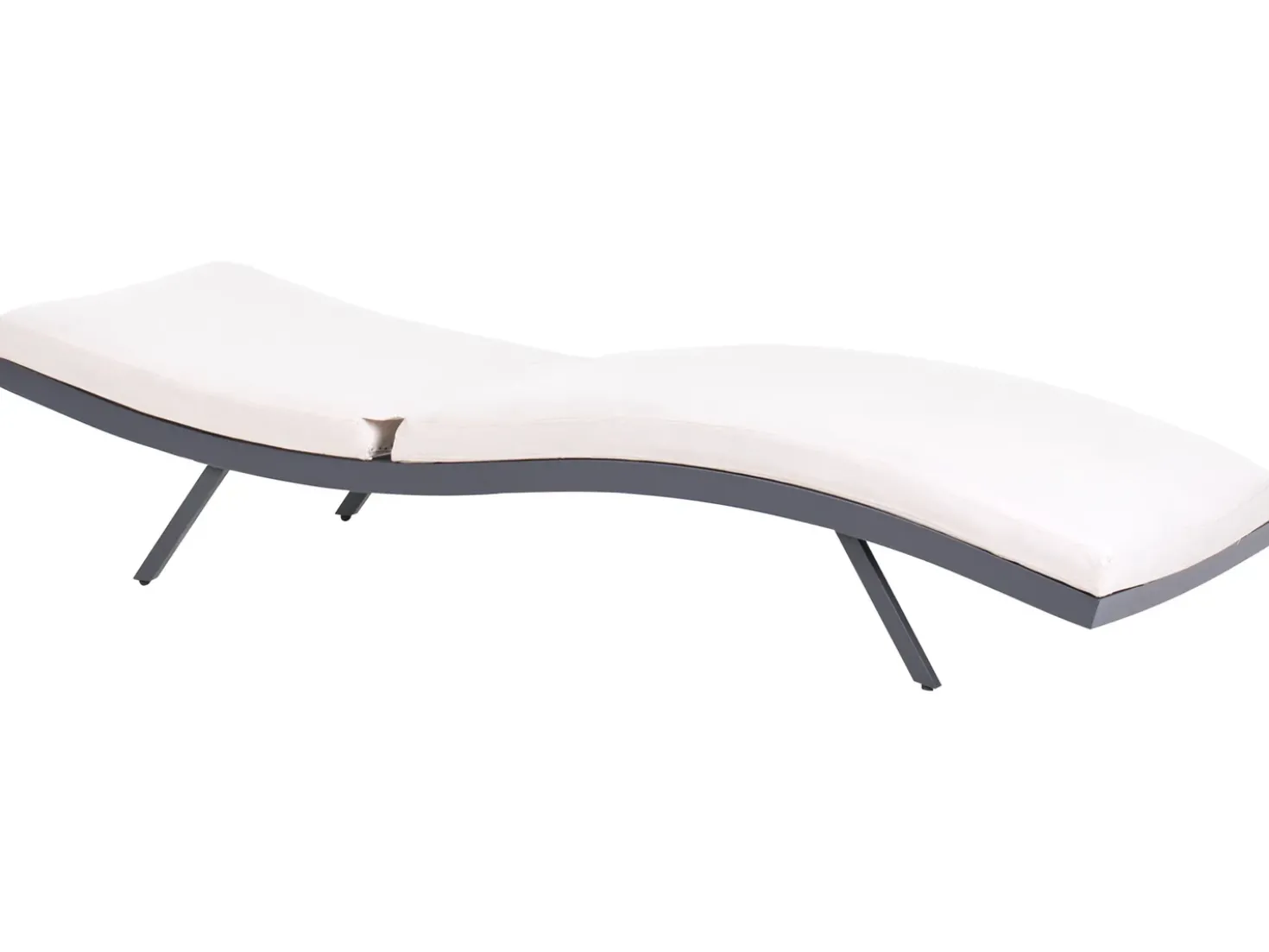 Lettino Prendisole con Cuscino AMELIA Metallo Beige chiaro