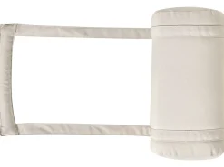 Lettino Prendisole con Cuscino JAVA PREMIUM Legno d'acacia Beige chiaro