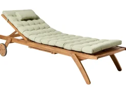 Lettino Prendisole con Cuscino CESANA PREMIUM Legno d'acacia Verde chiaro