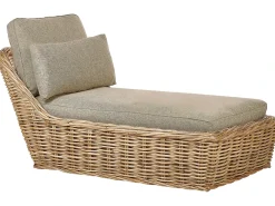 Lettino Prendisole con Cuscino BELSITO Rattan Naturale
