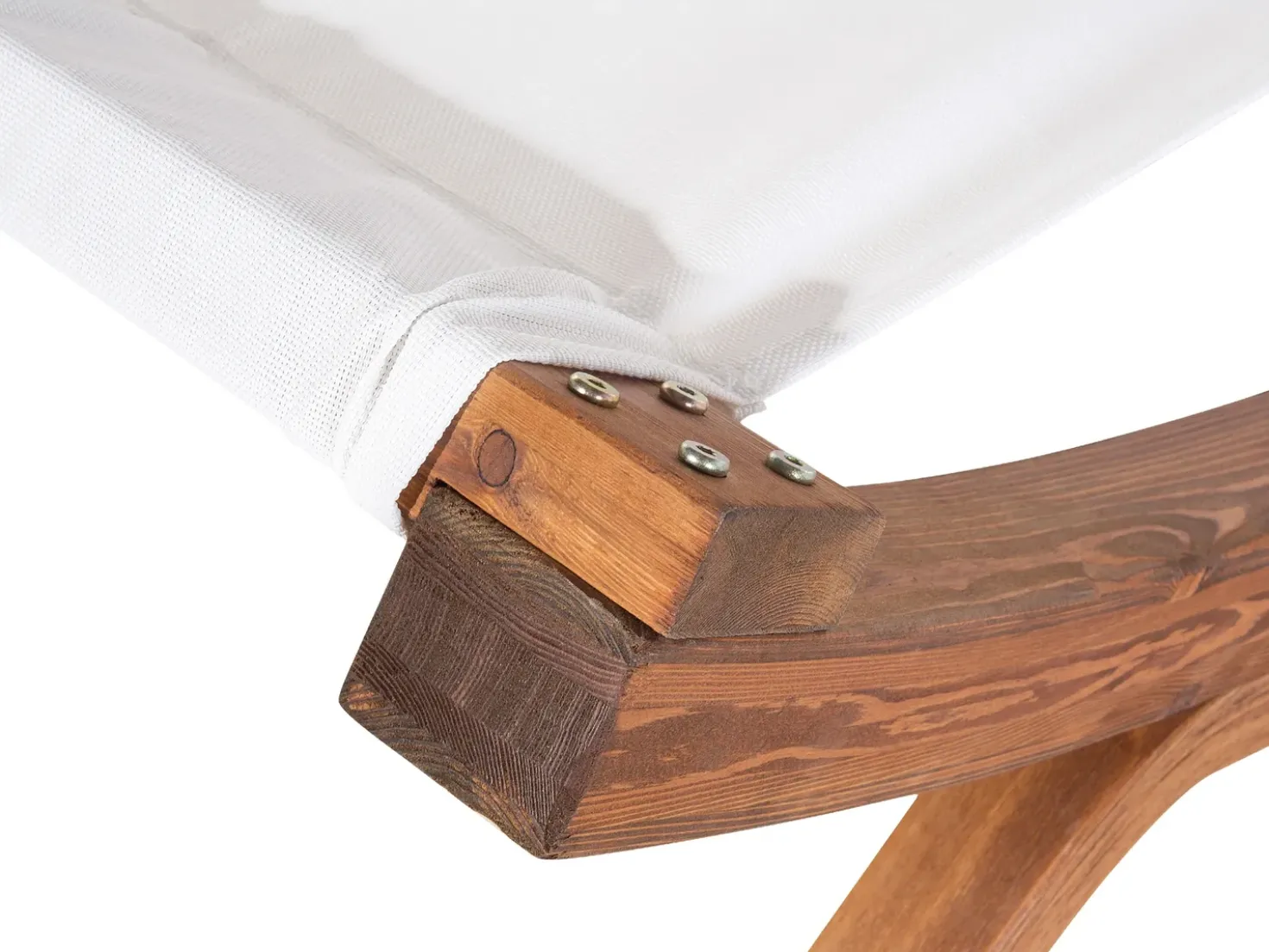 Lettino Prendisole con Cuscino TERAMO Legno di larice Bianco sporco