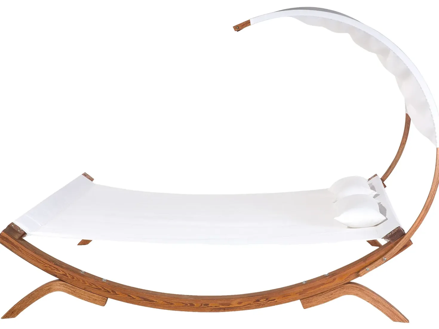 Lettino Prendisole con Cuscino TERAMO Legno di larice Bianco sporco