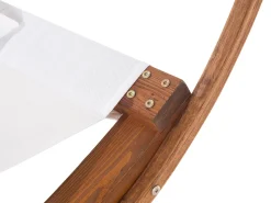 Lettino Prendisole con Cuscino TERAMO Legno di larice Bianco sporco