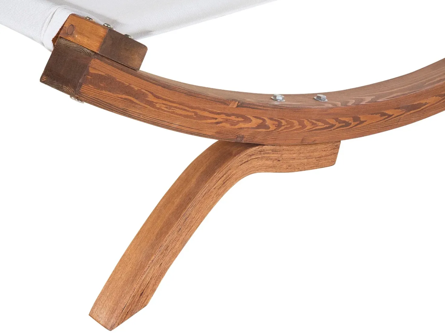 Lettino Prendisole con Cuscino TERAMO Legno di larice Bianco sporco