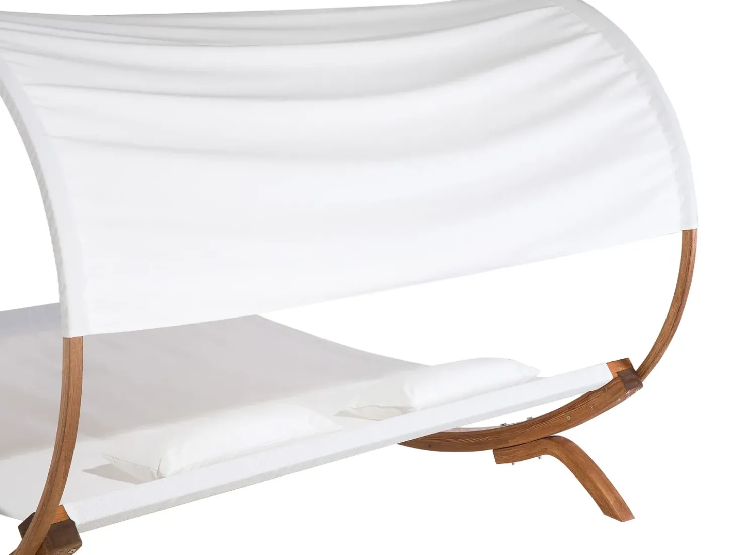 Lettino Prendisole con Cuscino TERAMO Legno di larice Bianco sporco