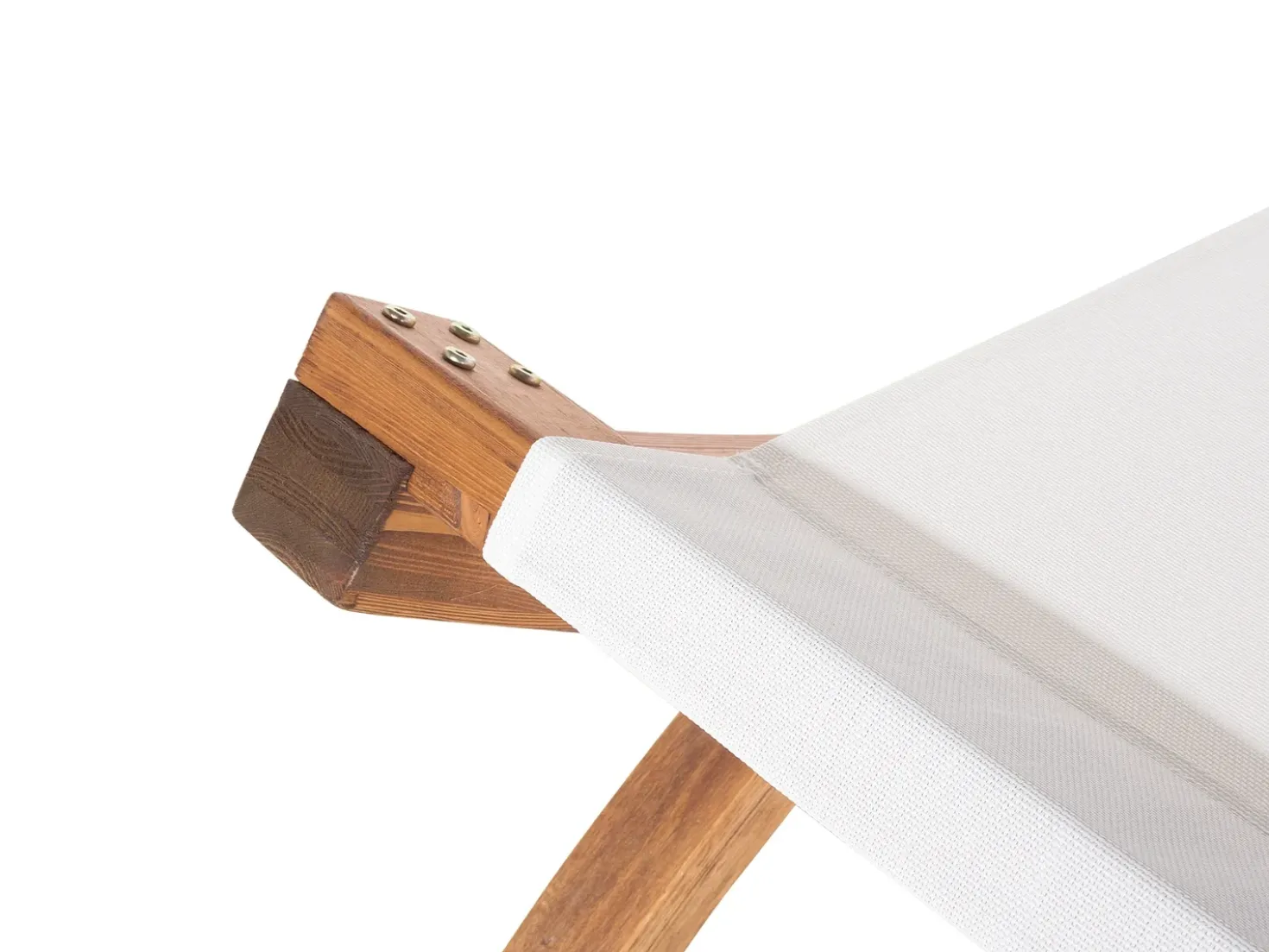 Lettino Prendisole con Cuscino TERAMO Legno di larice Bianco sporco