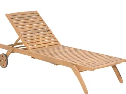 Lettino Prendisole con Cuscino CESANA PREMIUM Legno d'acacia Grigio chiaro