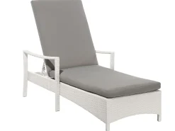 Lettino Prendisole con Cuscino VASTO Rattan sintetico (PE) Bianco