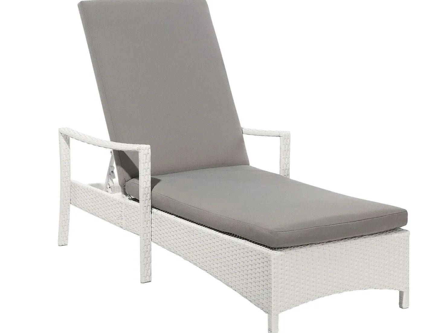 Lettino Prendisole con Cuscino VASTO Rattan sintetico (PE) Bianco