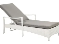 Lettino Prendisole con Cuscino VASTO Rattan sintetico (PE) Bianco